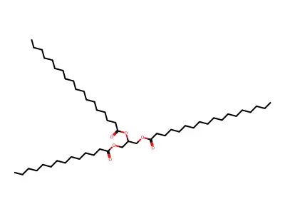 (2-Octadecanoyloxy-3-tetradecanoyloxypropyl) octadecanoate structure