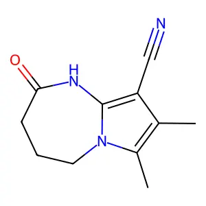 7,8-Dimethyl-2-oxo-2,3,4,5-tetrahydro-1H-pyrrolo(1,2-a)(1,3)diazepine-9-carbonitrile structure