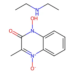 N-ethylethanamine;1-hydroxy-3-methyl-4-oxidoquinoxalin-4-ium-2-one structure