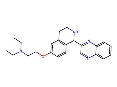 N,N-diethyl-2-[(1-quinoxalin-2-yl-1,2,3,4-tetrahydroisoquinolin-6-yl)oxy]ethanamine structure