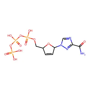 2',3'-Dideoxy-2',3'-didehydroribavirin 5'-triphosphate structure