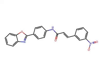 (E)-N-(4-(benzo[d]oxazol-2-yl)phenyl)-3-(3-nitrophenyl)acrylamide structure