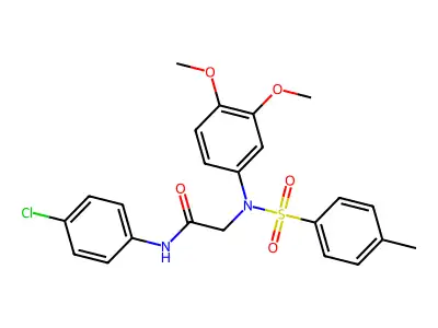 N-(4-chlorophenyl)-2-(3,4-dimethoxy-N-(4-methylphenyl)sulfonylanilino)acetamide structure
