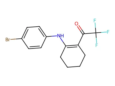 1-[2-(4-Bromoanilino)cyclohex-1-en-1-yl]-2,2,2-trifluoroethan-1-one structure