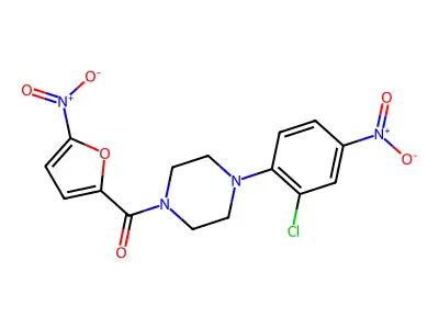 [4-(2-Chloro-4-nitrophenyl)piperazin-1-yl](5-nitrofuran-2-yl)methanone structure