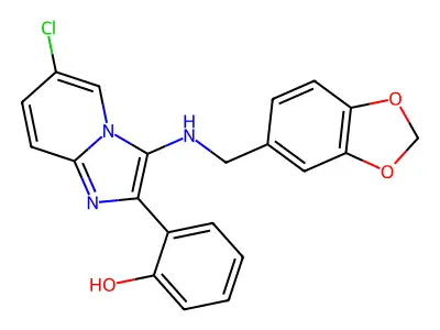 2-[3-(1,3-Benzodioxol-5-ylmethylamino)-6-chloroimidazo[1,2-a]pyridin-2-yl]phenol structure