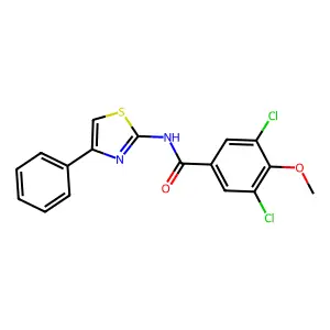 3,5-dichloro-4-methoxy-N-(4-phenyl-1,3-thiazol-2-yl)benzamide structure