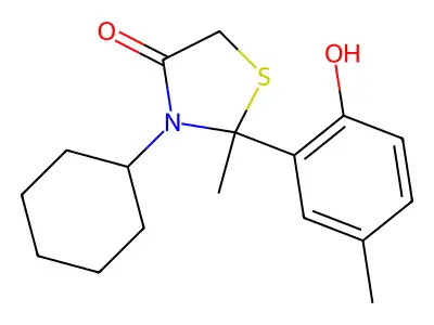 4-Thiazolidinone, 3-cyclohexyl-2-(2-hydroxy-5-methylphenyl)-2-methyl- structure