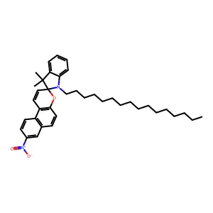 1'-Hexadecyl-3',3'-dimethyl-8-nitrospiro[benzo[f]chromene-3,2'-indole] structure