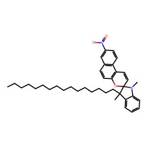 3'-Hexadecyl-1',3'-dimethyl-8-nitrospiro[benzo[f]chromene-3,2'-indole] structure