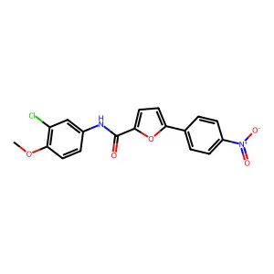 N-(3-chloro-4-methoxyphenyl)-5-(4-nitrophenyl)furan-2-carboxamide structure
