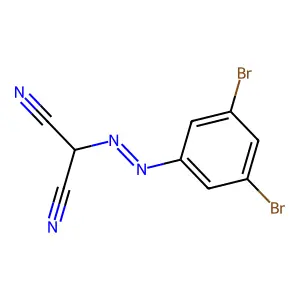 ((3,5-二溴苯基)偶氮)丙二腈 structure