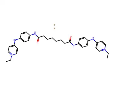 Pyridinium, 4,4'-(suberoylbis(imino-p-phenyleneimino))bis(1-ethyl-, dibromide structure