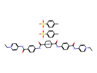 Pyridinium, 3,3'-(bicyclo(2.2.2)octane-1,4-diylbis(carbonylimino-4,1-phenylenecarbonylimino))bis(1-ethyl-, salt with 4-methylbenzenesulfonic acid (1:2) structure