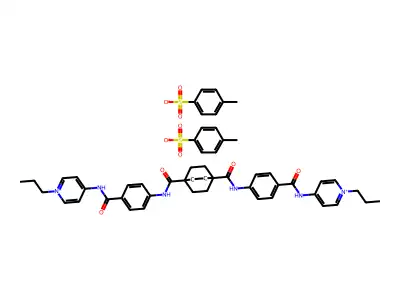 Pyridinium, 3,3'-(bicyclo(2.2.2)octane-1,4-diylbis(carbonylimino-4,1-phenylenecarbonylimino))bis(1-propyl-, salt with 4-methylbenzenesulfonic acid (1:2) structure