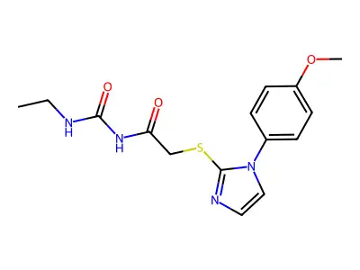 N-((Ethylamino)carbonyl)-2-((1-(4-methoxyphenyl)-1H-imidazol-2-yl)thio)acetamide structure