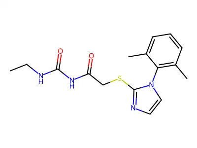 Urea, 1-ethyl-3-((1-(2,6-xylyl)imidazol-2-ylthio)acetyl)- structure