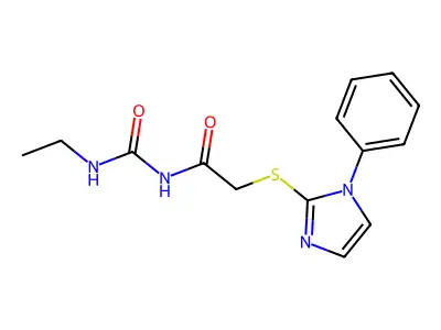 Urea, 1-ethyl-3-((1-phenylimidazol-2-ylthio)acetyl)- structure