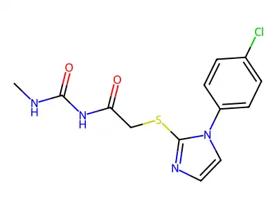 Urea, 1-((1-(p-chlorophenyl)imidazol-2-ylthio)acetyl)-3-methyl- structure