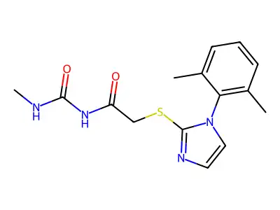 Urea, 1-methyl-3-((1-(2,6-xylyl)imidazol-2-ylthio)acetyl)- structure