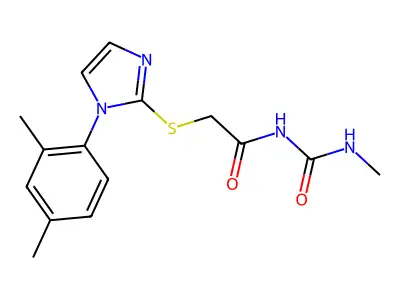 Urea, 1-methyl-3-((1-(2,4-xylyl)imidazol-2-ylthio)acetyl)- structure