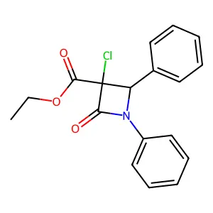1,4-Diphenyl-3-chloro-3-ethoxycarbonyl-azetidin-2-one structure