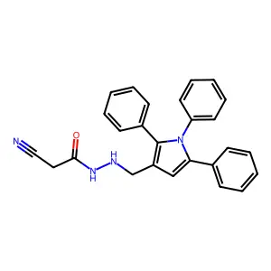 2-cyano-N'-[(1,2,5-triphenylpyrrol-3-yl)methyl]acetohydrazide structure