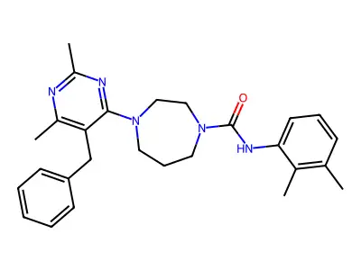 4-(5-benzyl-2,6-dimethylpyrimidin-4-yl)-N-(2,3-dimethylphenyl)-1,4-diazepane-1-carboxamide structure