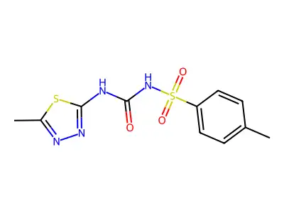2-Methyl-5-[({[(4-methylphenyl)sulfonyl]amino}carbonyl)amino]-1,3,4-thiadiazole structure