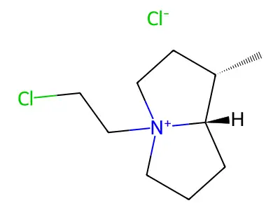 4-(2-Chloroethyl)-1-methylhexahydro-1H-pyrrolizin-4-ium chloride structure