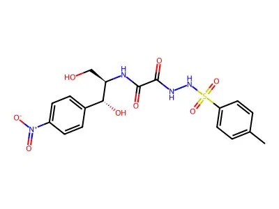 Semioxamazide, 5-(beta-hydroxy-alpha-(hydroxymethyl)-p-nitrophenethyl)-1-(p-tolylsulfonyl)-, D-(-)-threo- structure