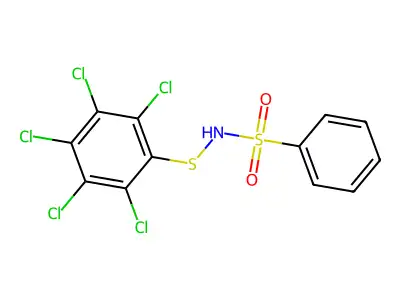 N-(2,3,4,5,6-pentachlorophenyl)sulfanylbenzenesulfonamide structure