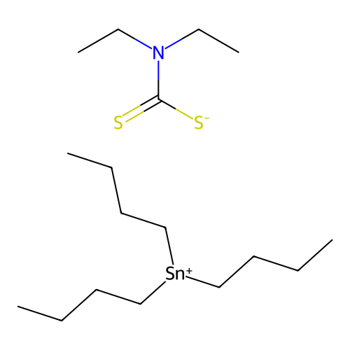 N,N-diethylcarbamodithioate;tributylstannanylium structure
