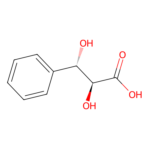 (2S,3S)-2,3-dihydroxy-3-phenylpropanoic acid structure