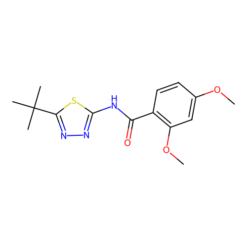 N-(5-tert-butyl-1,3,4-thiadiazol-2-yl)-2,4-dimethoxybenzamide structure