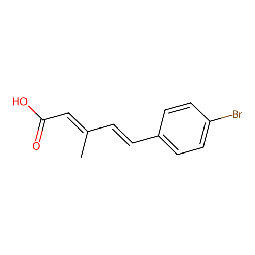 (2E,4E)-5-(4-bromophenyl)-3-methylpenta-2,4-dienoic acid structure
