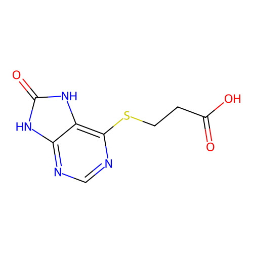 3-((8-Hydroxy-9H-purin-6-YL)thio)propanoic acid structure