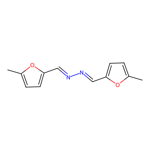 1-(5-methylfuran-2-yl)-N-[(5-methylfuran-2-yl)methylideneamino]methanimine structure