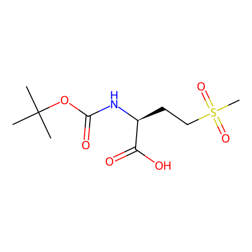 (S)-2-((tert-butoxycarbonyl)amino)-4-(methylsulfonyl)butanoic acid structure