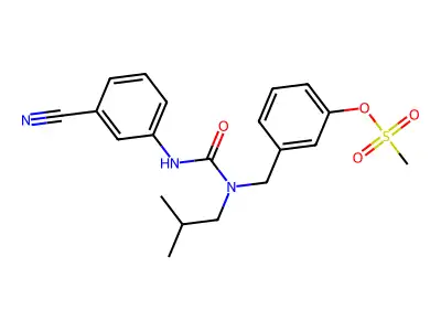 [3-[[(3-cyanophenyl)carbamoyl-(2-methylpropyl)amino]methyl]phenyl] methanesulfonate structure