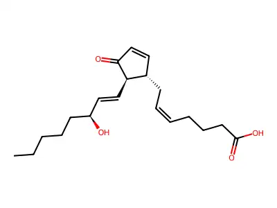 7-[5-(3-Hydroxyoct-1-enyl)-4-oxocyclopent-2-en-1-yl]hept-5-enoic acid structure