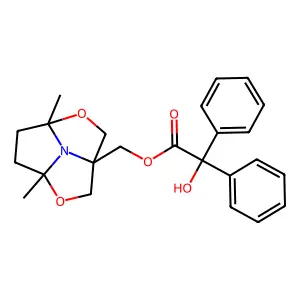 hydroxy-diphenyl-acetic acid 4a,6a-dimethyl-tetrahydro-1,4-d structure