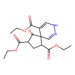 Triethyl 4-oxo-7,8-diazaspiro(4.5)deca-6,9-diene-1,3,10-tricarboxylate structure