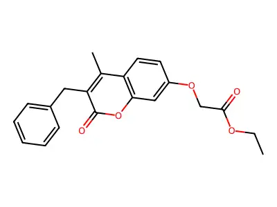 ethyl 2-[(3-benzyl-4-methyl-2-oxo-2H-chromen-7-yl)oxy]acetate structure