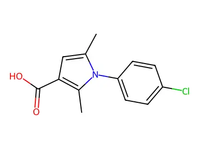 1-(4-Chlorophenyl)-2,5-dimethyl-1H-pyrrole-3-carboxylic acid structure
