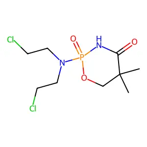 2-[bis(2-chloroethyl)amino]-5,5-dimethyl-2-oxo-1,3,2 structure