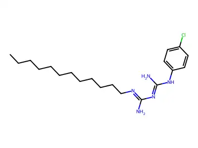 1-(4-chlorophenyl)-2-(N-dodecylcarbamimidoyl)guanidine structure