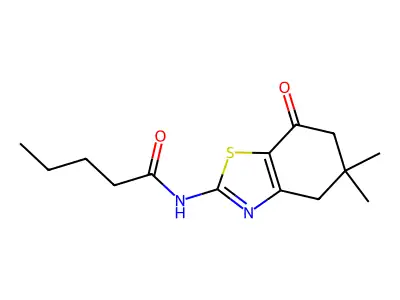 N-(5,5-dimethyl-7-oxo-4,6-dihydro-1,3-benzothiazol-2-yl)pentanamide structure