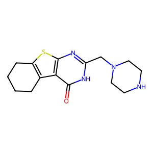 5-(piperazin-1-ylmethyl)-8-thia-4,6-diazatricyclo[7.4.0.0,2,7]trideca-1(9),2(7),5-trien-3-one structure