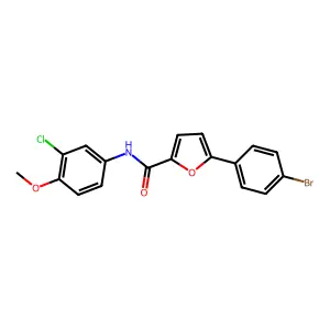 5-(4-bromophenyl)-N-(3-chloro-4-methoxyphenyl)furan-2-carboxamide structure